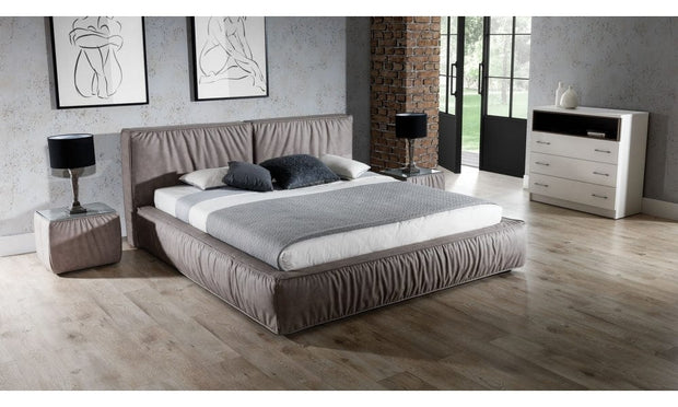 Noptiera tapitata cu stofa, Bolsena Grej,  l52xA42xH40 cm (1)