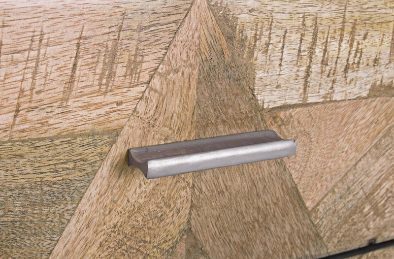 Noptiera din lemn de mango si metal, cu 3 sertare, Norwood Natural, l45xA33xH60 cm (5)