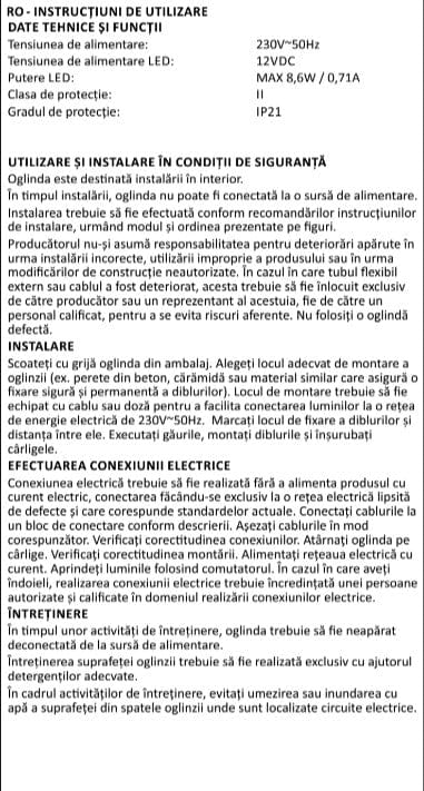 Oglinda Baie Apollo Auriu cu Iluminare Led, IP21, Ovala l50xH90 cm (3)