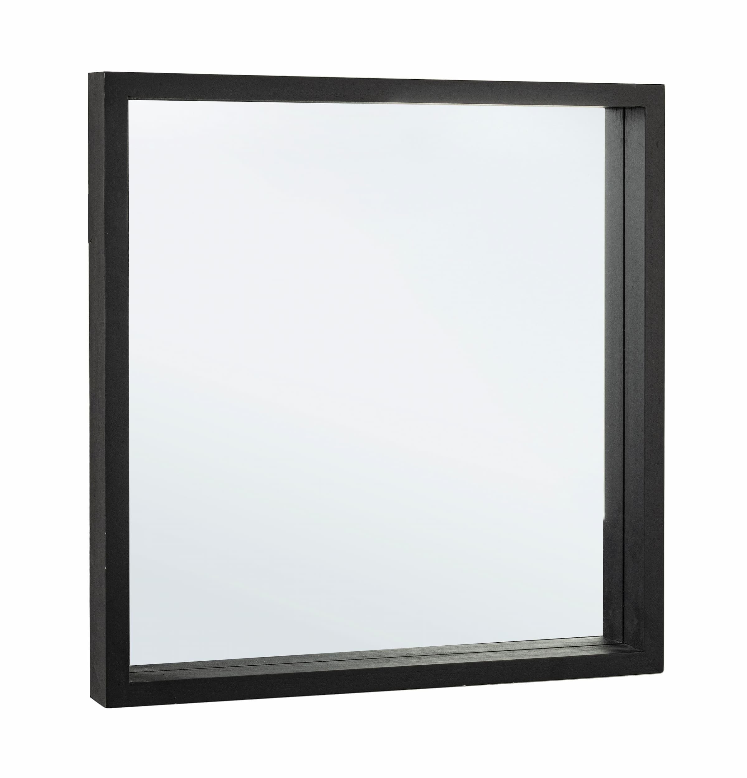 Oglinda decorativa cu rama din lemn de Paulownia, Tiziano Square Negru, l52xH52 cm (1)