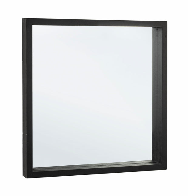 Oglinda decorativa cu rama din lemn de Paulownia, Tiziano Square Negru, l52xH52 cm (1)