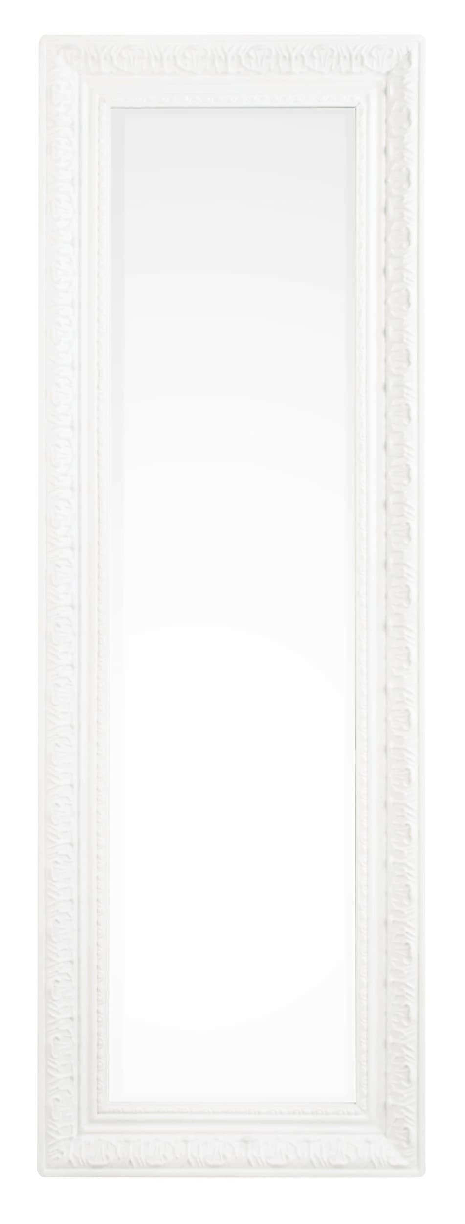 Oglinda decorativa cu rama din lemn, Miro C Rectangle Alb, l30xH90 cm