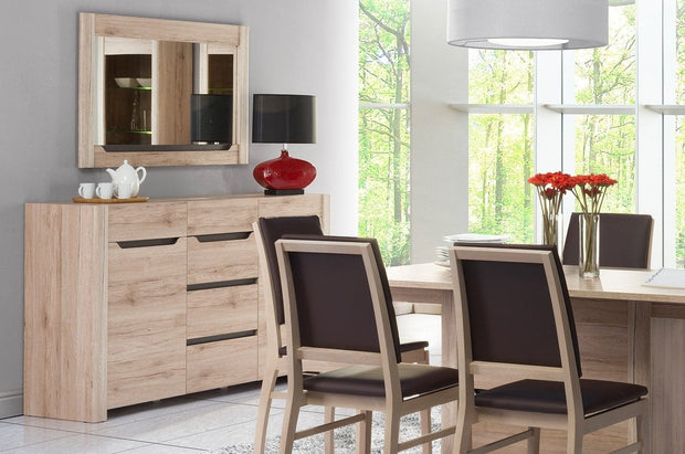 Oglinda decorativa cu rama din pal Desjo 30 Stejar San Remo, l118xH70 cm (1)