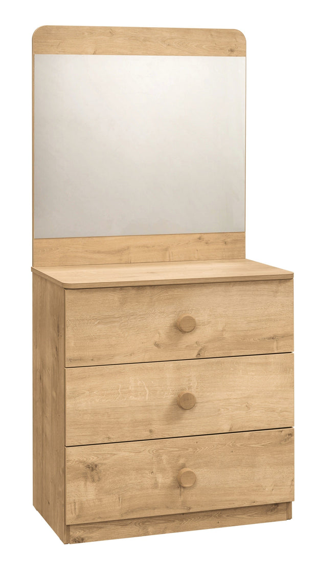 Oglinda decorativa cu rama din pal, pentru tineret, Mocha Natur, l71xH76 cm (3)