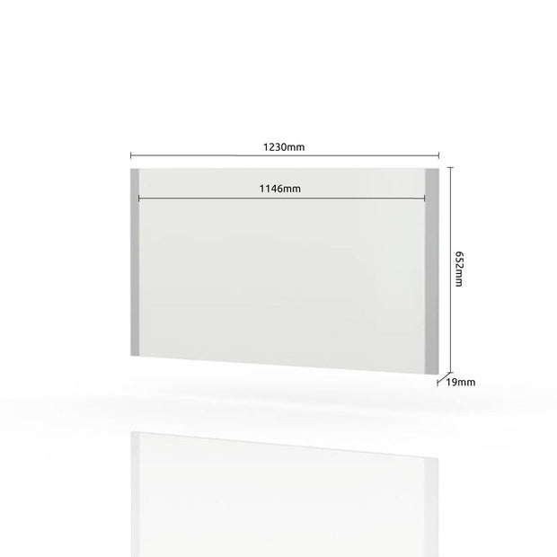 Oglinda decorativa cu rama din pal, Piano Alb, l123xH65 cm (2)