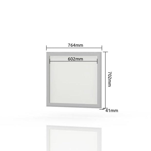 Oglinda decorativa cu rama din pal si MDF, Evergreen Ivoir Mat / Pin Polar, l77xH70 cm (1)