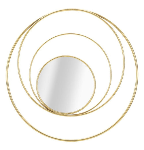 Oglinda decorativa cu rama metalica Arc Auriu, Ø80 cm