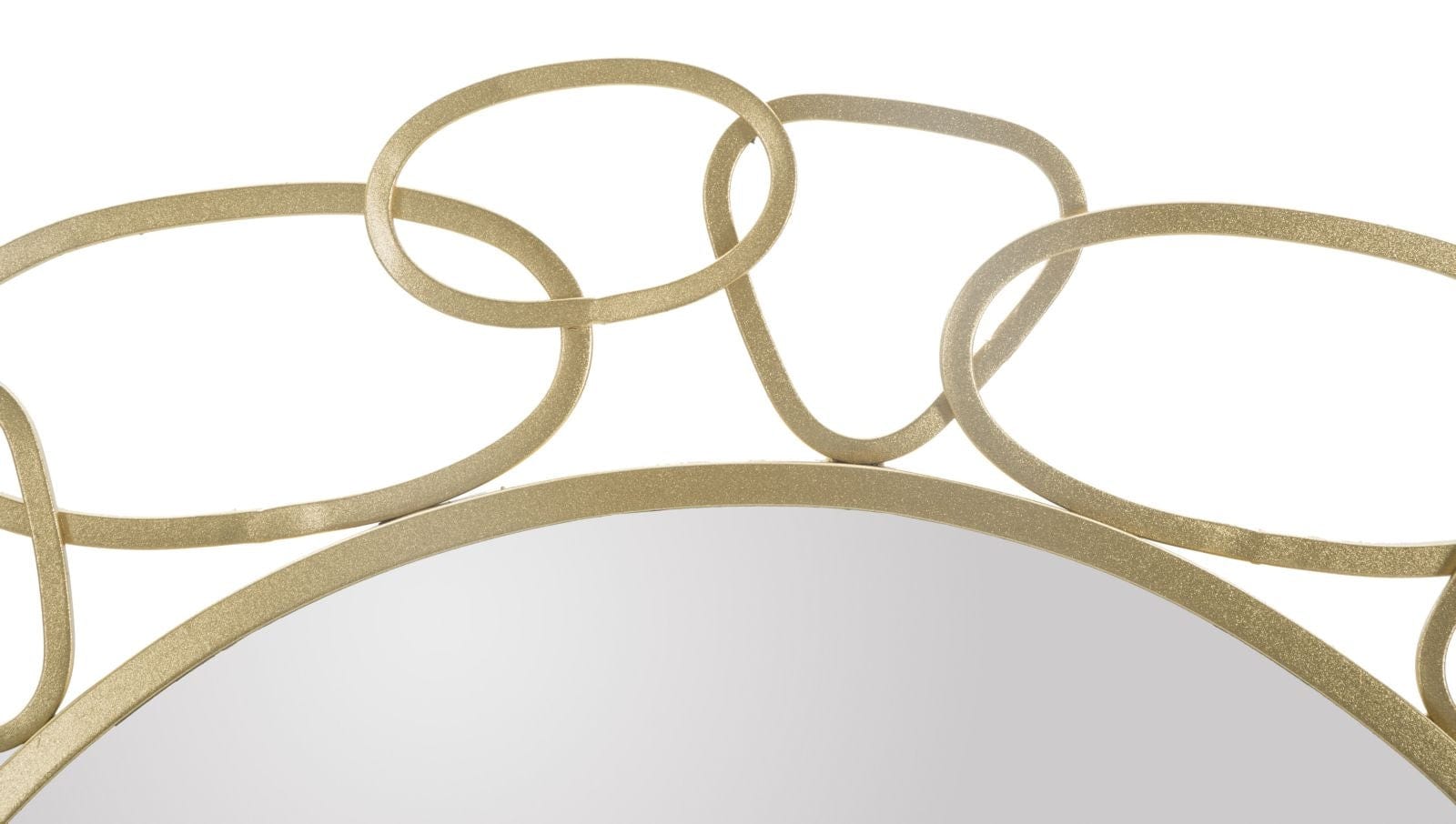 Oglinda decorativa cu rama metalica, Gold Chain Auriu, Ø84 cm (2)