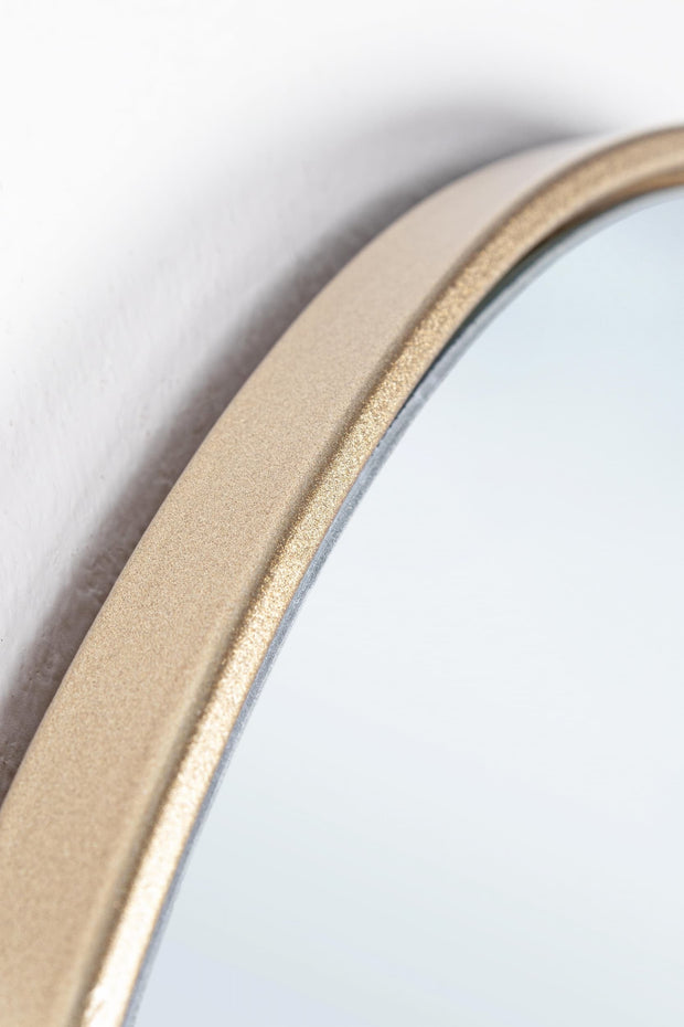 Oglinda decorativa cu rama metalica, Nucleos Round Auriu (3)