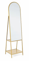 Oglinda decorativa de podea din metal si MDF, cu 2 rafturi, Arin, l46xA41xH172 cm (1)