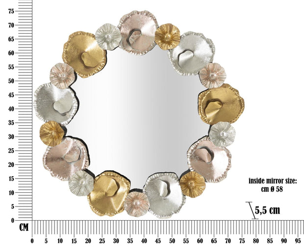 Oglinda decorativa din metal, Mixy Multicolor, Ø75,5 cm (5)