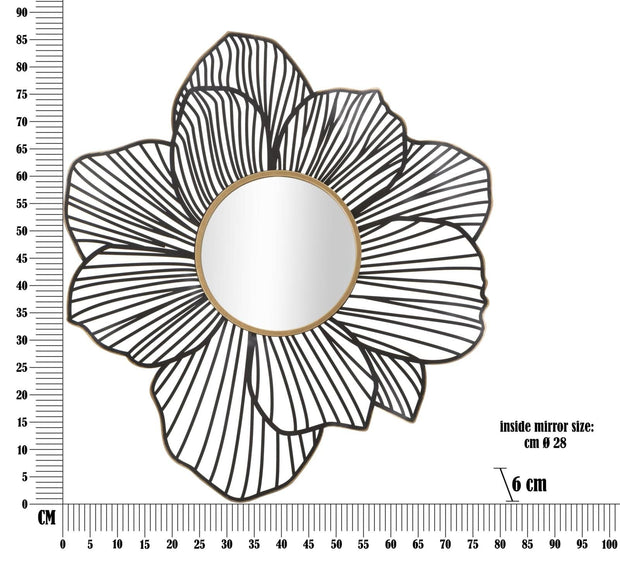 Oglinda decorativa din metal, Osaka Negru, l79xH86,5 cm (5)