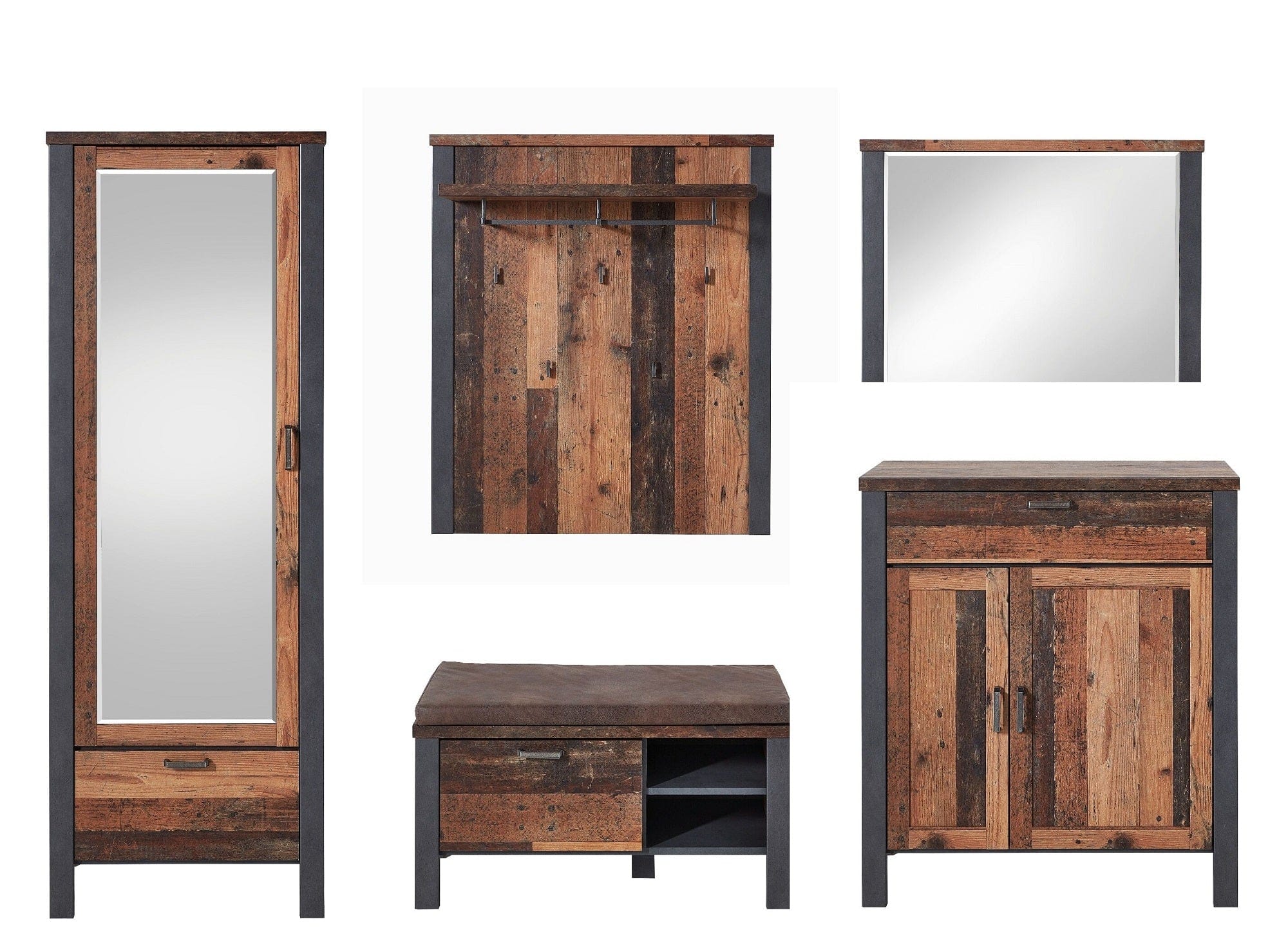 Innostyle Oglinda decorativa din pal Chelsea Large Natural / Grafit, l94xH75 cm