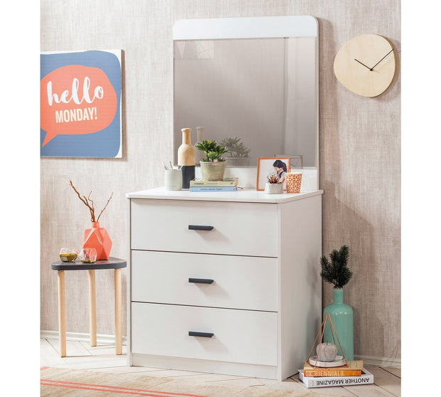 Oglinda decorativa din pal pentru tineret White, l71xA3xH75 cm (1)