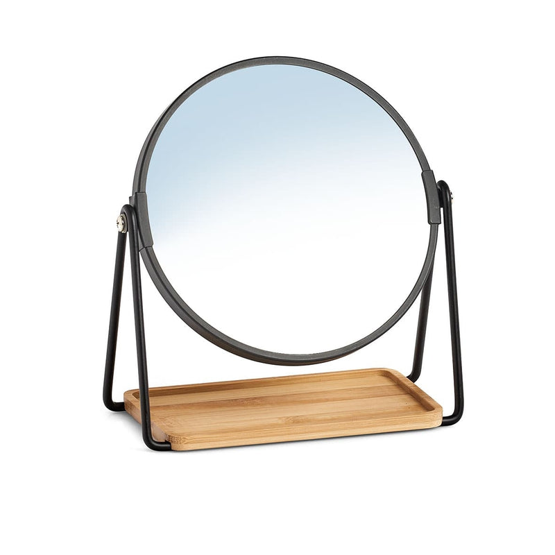 Oglinda cosmetica de masa, Shine Negru / Natural, Ø17,5xH20,5 cm