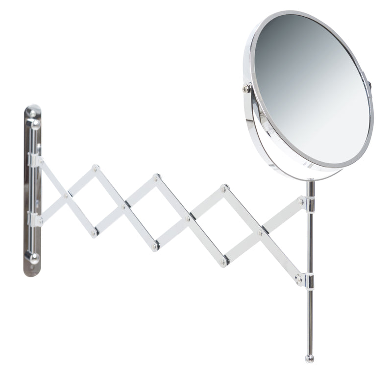 Oglinda cosmetica de perete, extensibila, Metal Cromat, Ø17xl9-45xH37 cm (1)