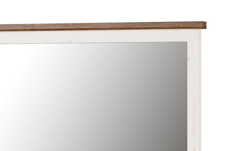Oglinda decorativa cu rama din pal Country 80 Alb / Stejar, l144xH80 cm (2)
