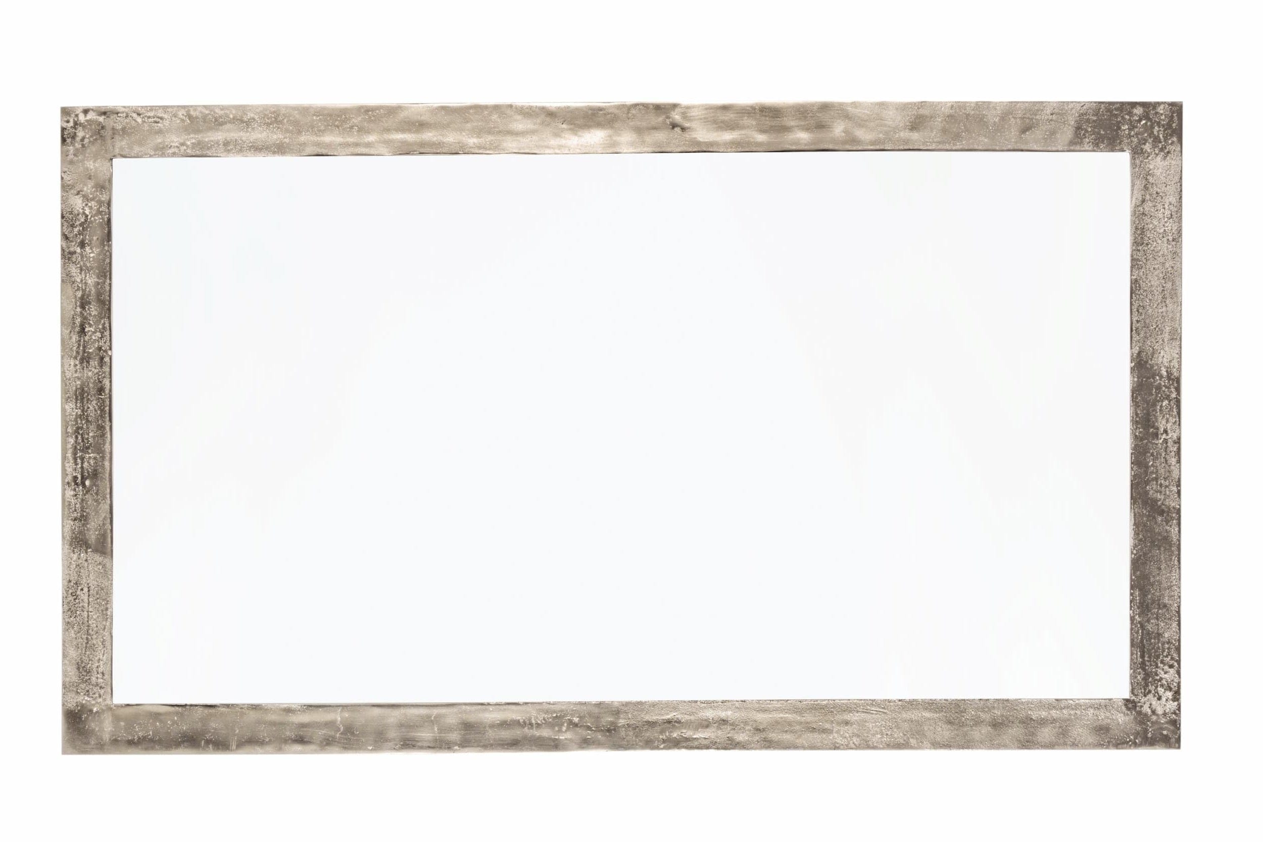 Oglinda decorativa cu rama din aluminiu, Amira Rectangle Nichel Antichizat, l118xH65 cm