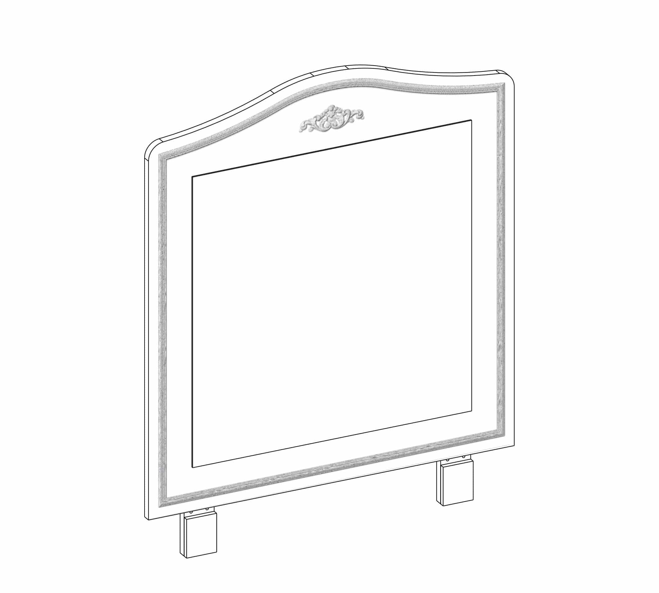 Oglinda decorativa cu rama din pal Selena Grey Alb / Gri, l73xH90 cm (4)