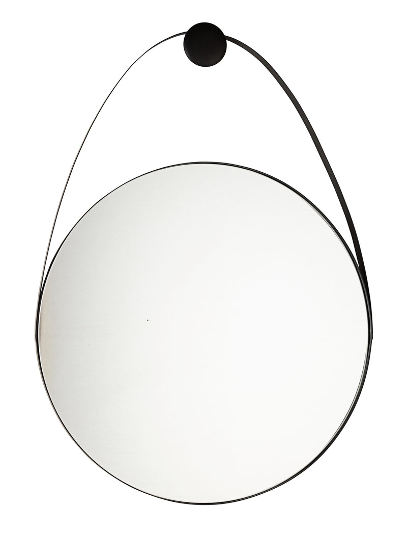 Oglinda decorativa cu rama metalica Keiran Medium Negru, l61xH88 cm