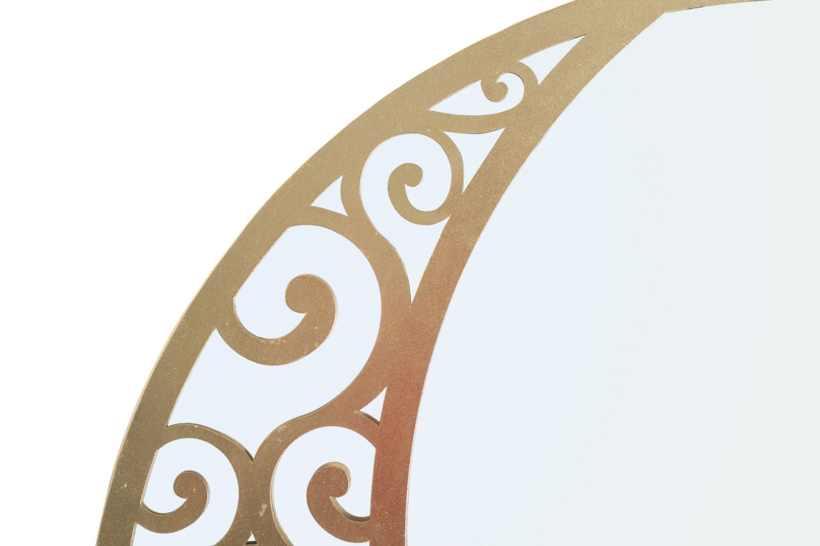 Oglinda decorativa cu rama metalica, Luna Astratta Auriu,  Ø72 cm (3)