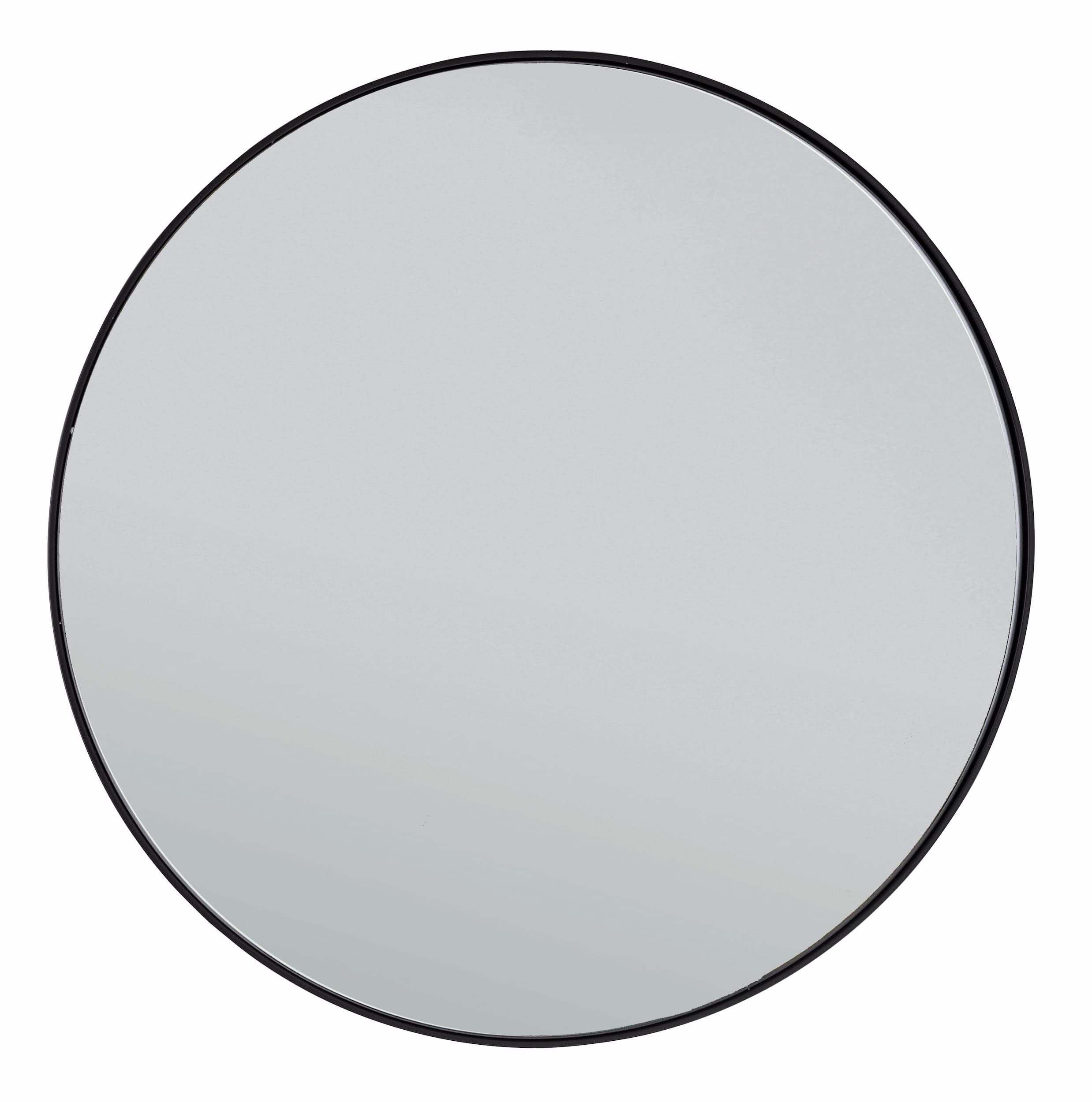 Oglinda decorativa cu rama metalica, Planet Round Fumuriu / Negru