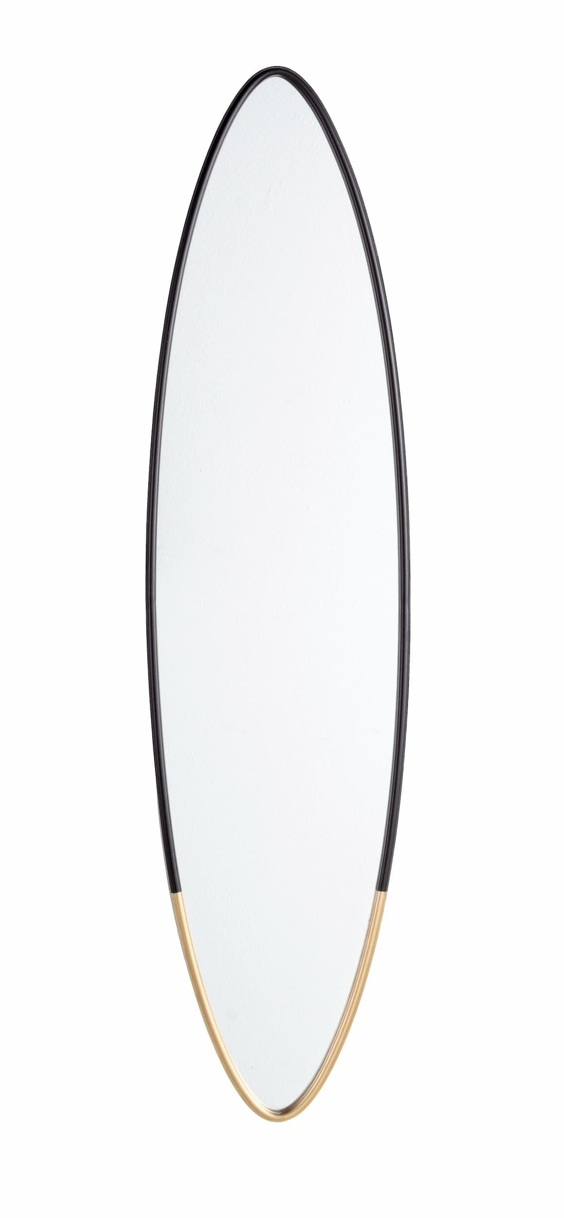 Oglinda decorativa cu rama metalica, Reflix Oval Negru / Auriu, l25xH100 cm