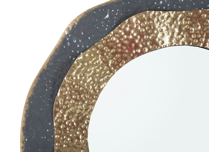 Oglinda decorativa cu rama metalica, Shai Dark Multicolor, Ø65,5 cm (2)