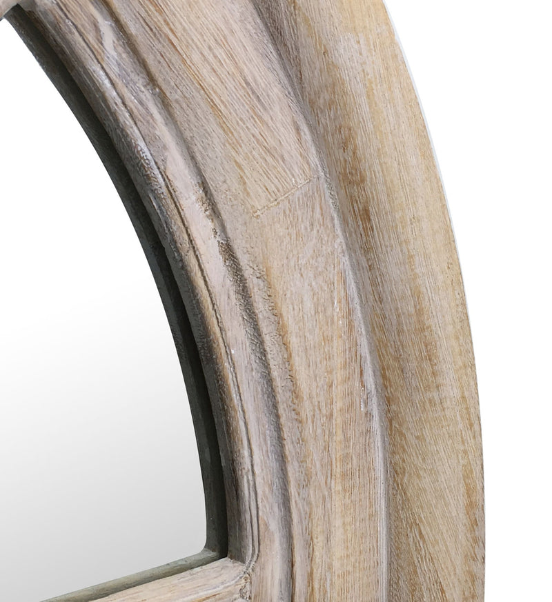 Oglinda decorativa din lemn de paulownia, Dakota Wheel Natural, Ø75 cm (1)