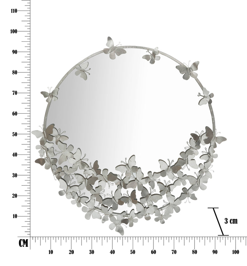 Oglinda decorativa din metal Butterfly Argintiu, Ø91 cm (6)