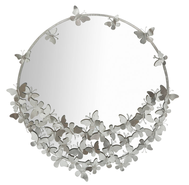 Oglinda decorativa din metal Butterfly Argintiu, Ø91 cm (1)