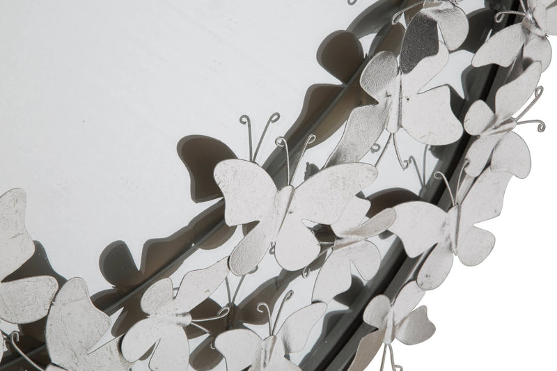 Oglinda decorativa din metal Butterfly Argintiu, Ø91 cm (3)