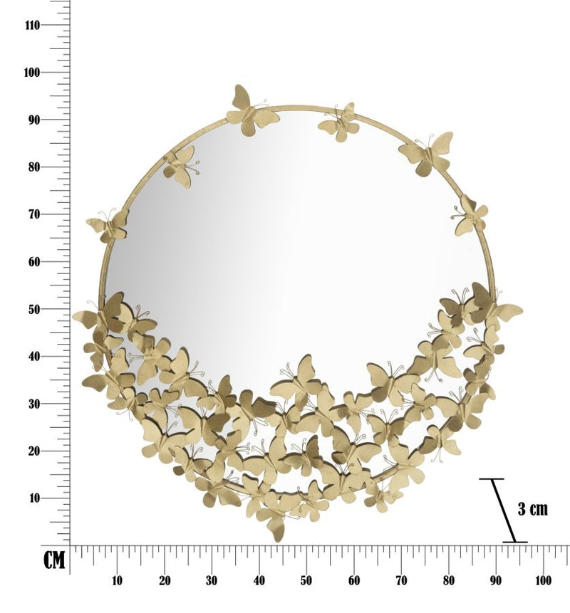 Oglinda decorativa din metal Butterfly Auriu, Ø91 cm (5)
