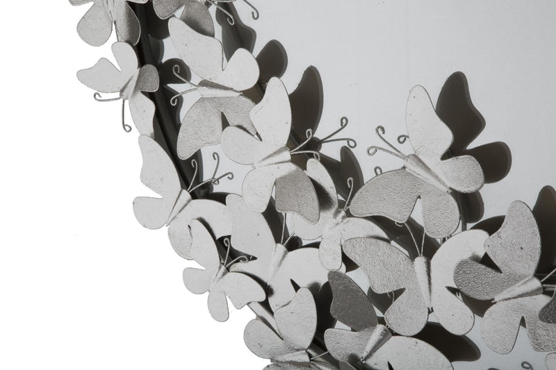 Oglinda decorativa din metal Butterfly Small Argintiu, Ø74 cm (4)