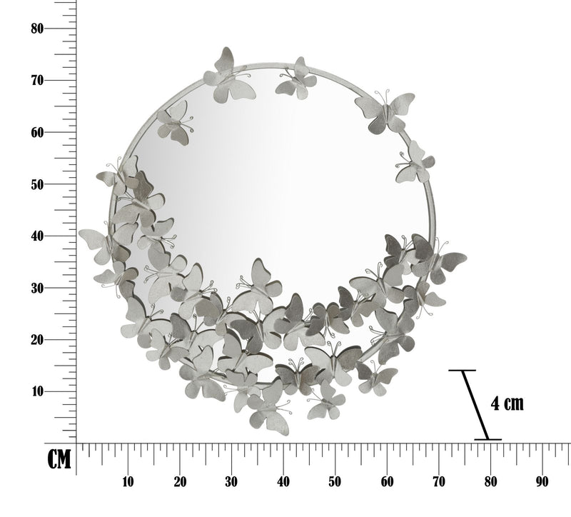 Oglinda decorativa din metal Butterfly Small Argintiu, Ø74 cm (5)
