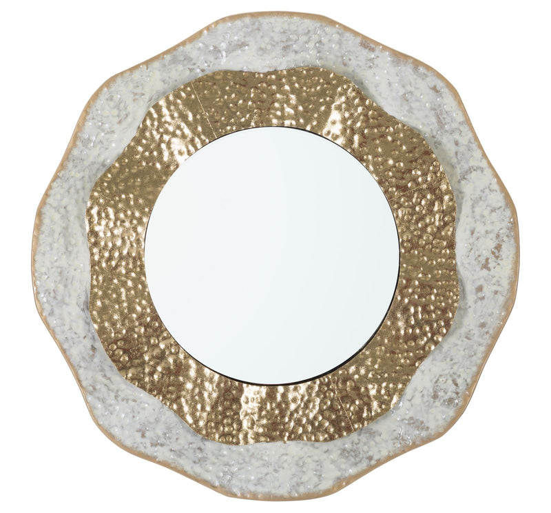 Oglinda decorativa din metal, Shai Light Auriu / Crem, Ø54,5 cm