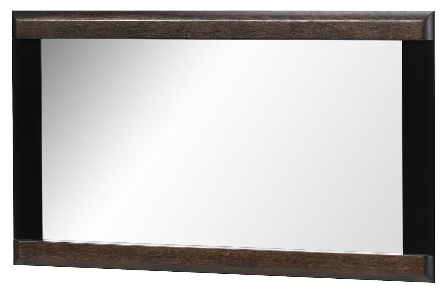 Oglinda decorativa din pal, Porti 80 Stejar Choco / Negru, l110xH64 cm