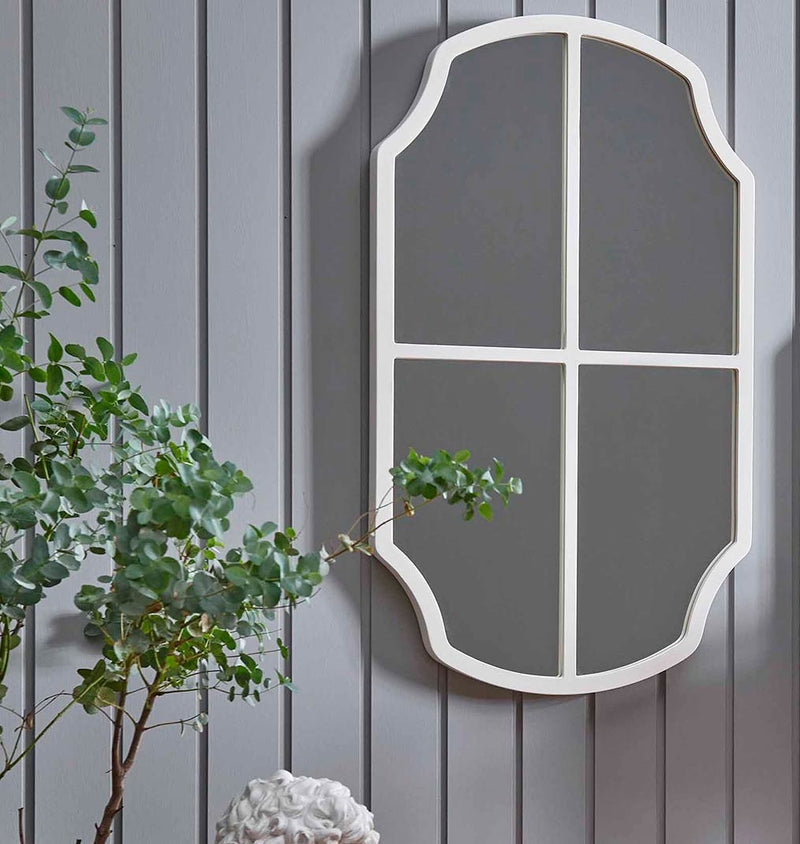 Oglinda decorativa din pal, Toscana Moonstone Ivoir, l46,2xH78,2 cm