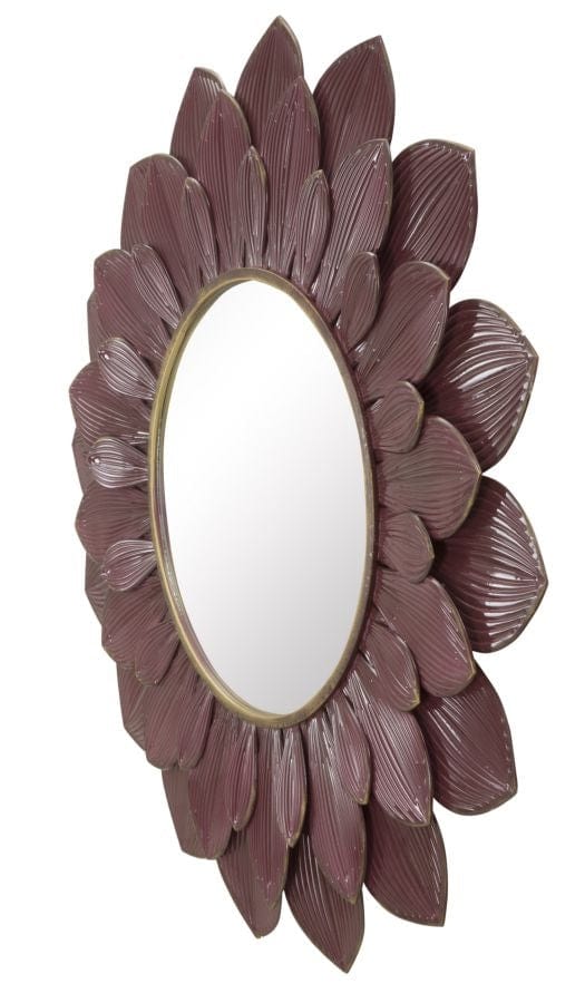 Oglinda decorativa din metal Glam Bordeaux, Ø100 cm (2)