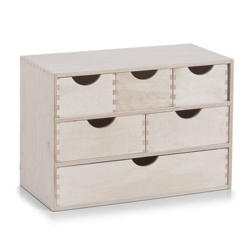 Zeller Organizator din lemn, cu 6 sertare, Wood Large Natural, L40xl20xH28 cm