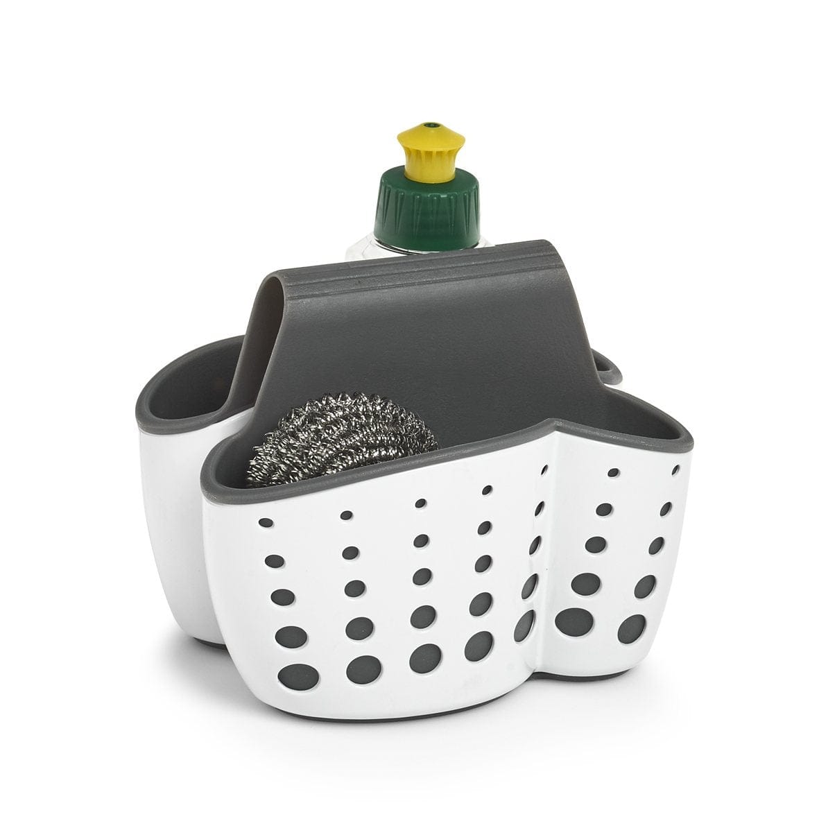 Zeller Organizator dublu din plastic, pentru produse de curatenie, Sink Alb, l14,5xA13,5xH12,5 cm