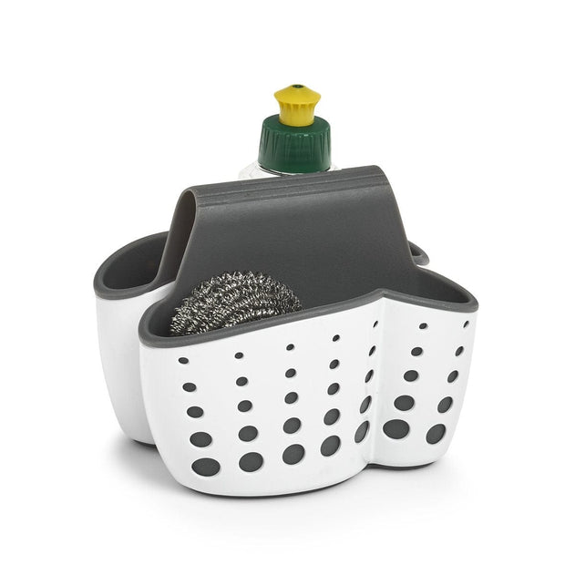 Zeller Organizator dublu din plastic, pentru produse de curatenie, Sink Alb, l14,5xA13,5xH12,5 cm