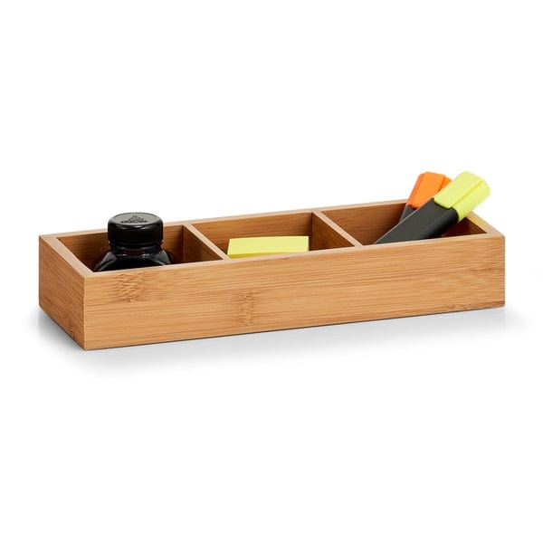 Organizator pentru accesorii de birou, Bamboo, 3 compartimente, L28xl10,2xH4,5 cm (1)