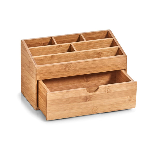 Organizator pentru accesorii de birou, Bamboo, 7 compartimente, l25,4xA12,5xH15 cm