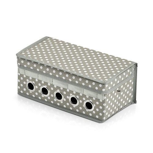 Zeller Organizator pentru accesorii si panglici decorative, din poliester, Wrap Ribbon Gri / Alb, L29xl15xH12 cm