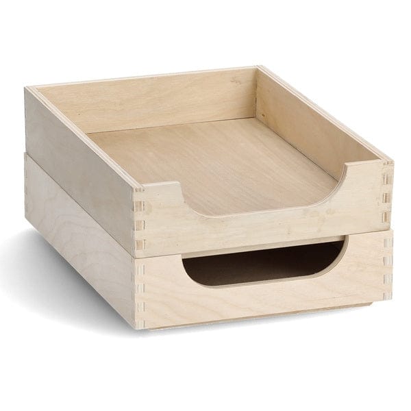 Organizator pentru documente, din lemn, Wood Natural, L32xl23xH7 cm (2)