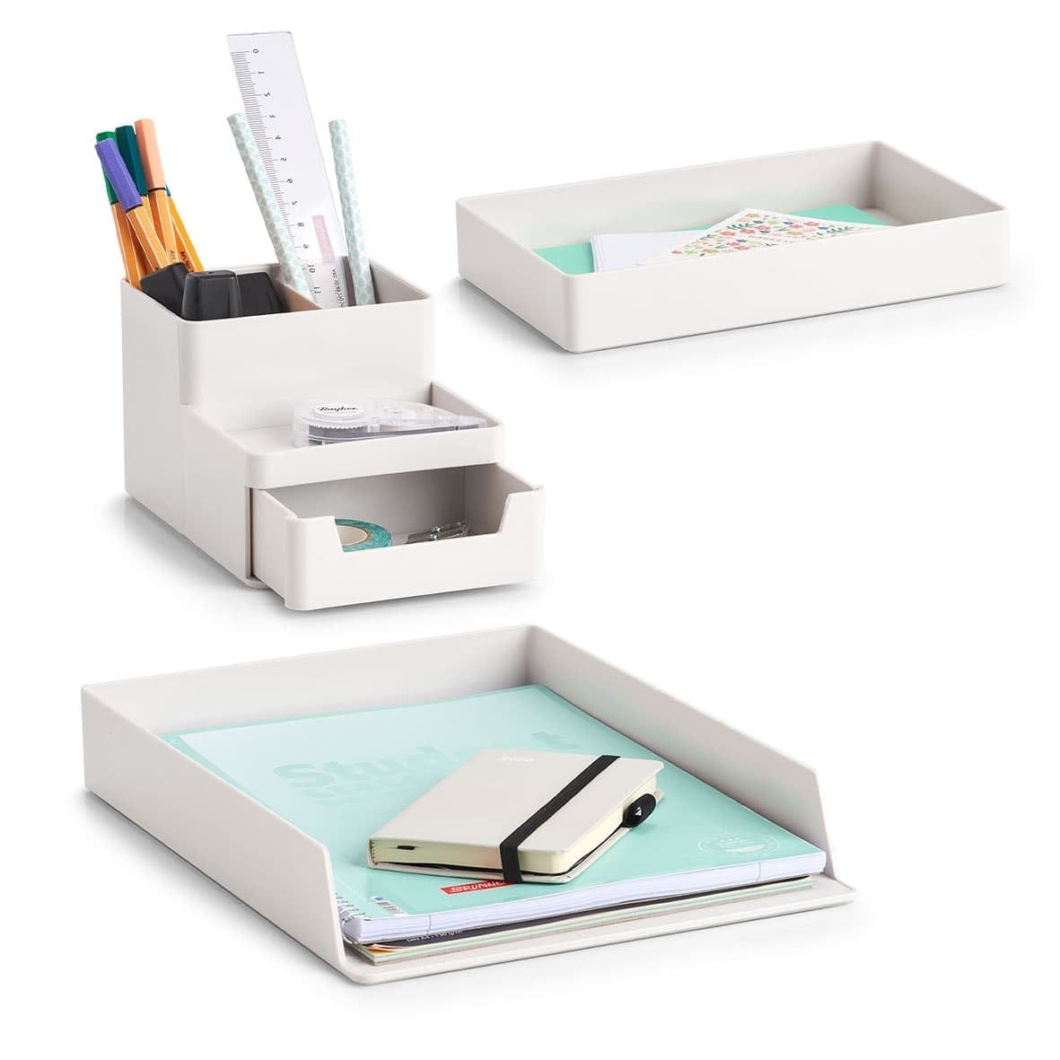 Zeller Organizator pentru documente, din plastic, Free Alb, L32,5xl24xH5 cm