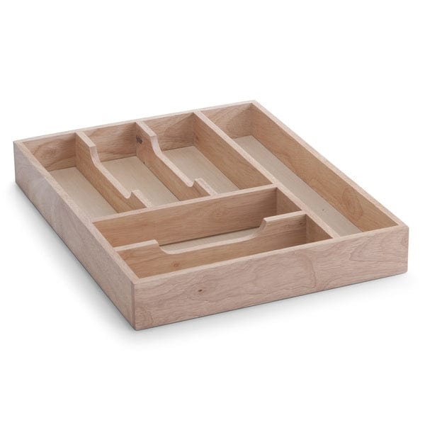 Organizator pentru tacamuri, cu 6 compartimente, din lemn, Cutlery Natural, l43xA34xH6 cm