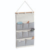 Organizator textil de perete cu 8 compartimente, Stripes Alb / Bleumarin, l35xH60 cm (1)