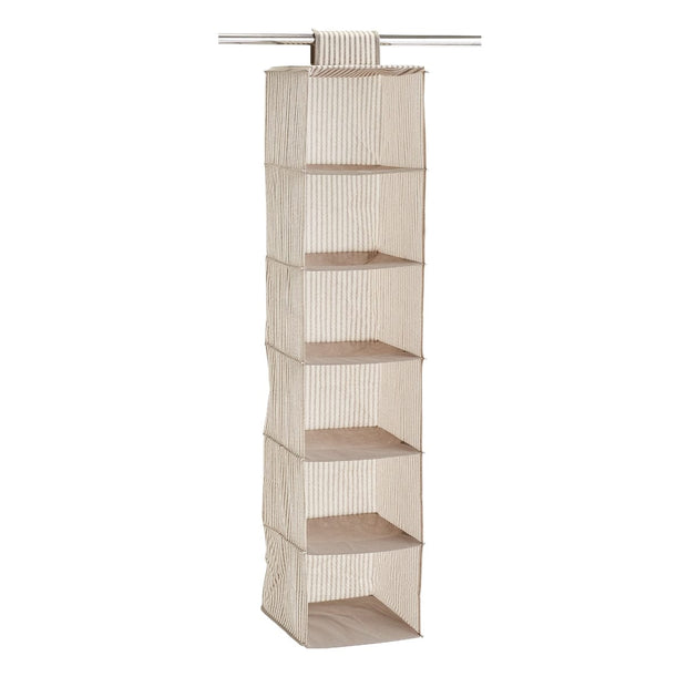 Zeller Organizator textil pentru dulap, Bej Stripes, l30xA30xH129 cm
